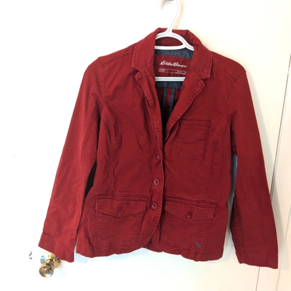 ✨🔴 Eddie Bauer Red Blazer Jacket Size 4  🔴✨